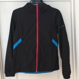 Columbia lined, hooded rain jacket, size 14-16